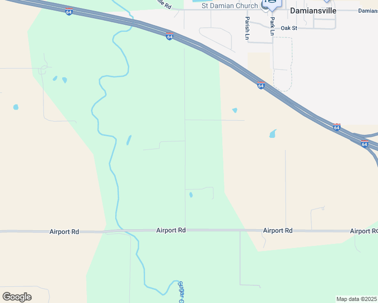 map of restaurants, bars, coffee shops, grocery stores, and more near 5330 County Road 400 East in Damiansville