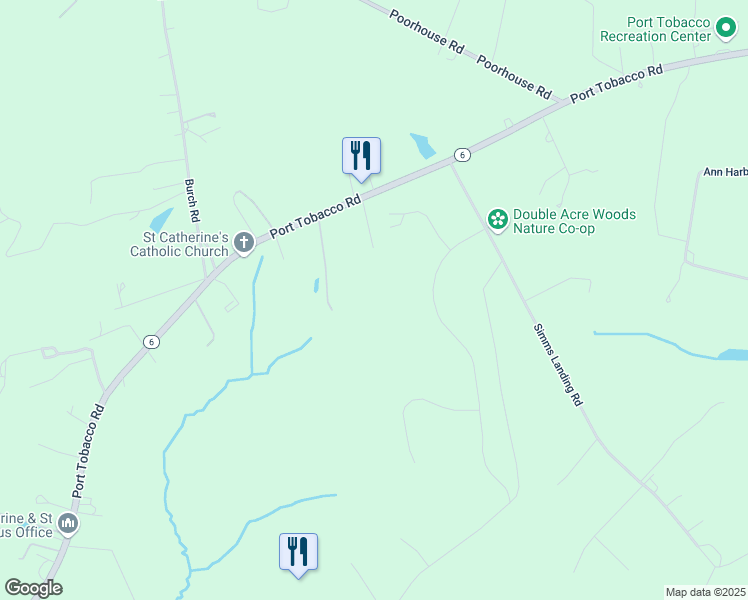 map of restaurants, bars, coffee shops, grocery stores, and more near 7935 Port Tobacco Road in Port Tobacco