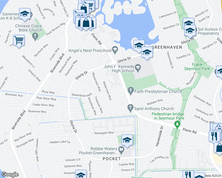 map of restaurants, bars, coffee shops, grocery stores, and more near 809 Roundtree Court in Sacramento