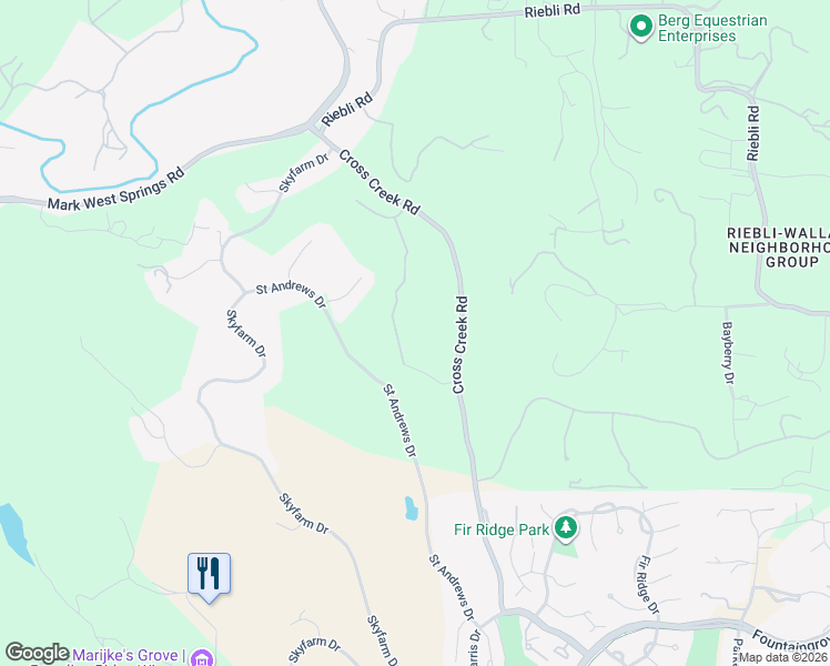 map of restaurants, bars, coffee shops, grocery stores, and more near 3926 Silver Fox Court in Santa Rosa