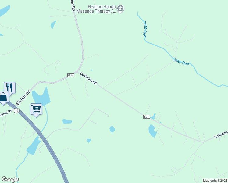 map of restaurants, bars, coffee shops, grocery stores, and more near 4200 Goldmine Road in Goldvein
