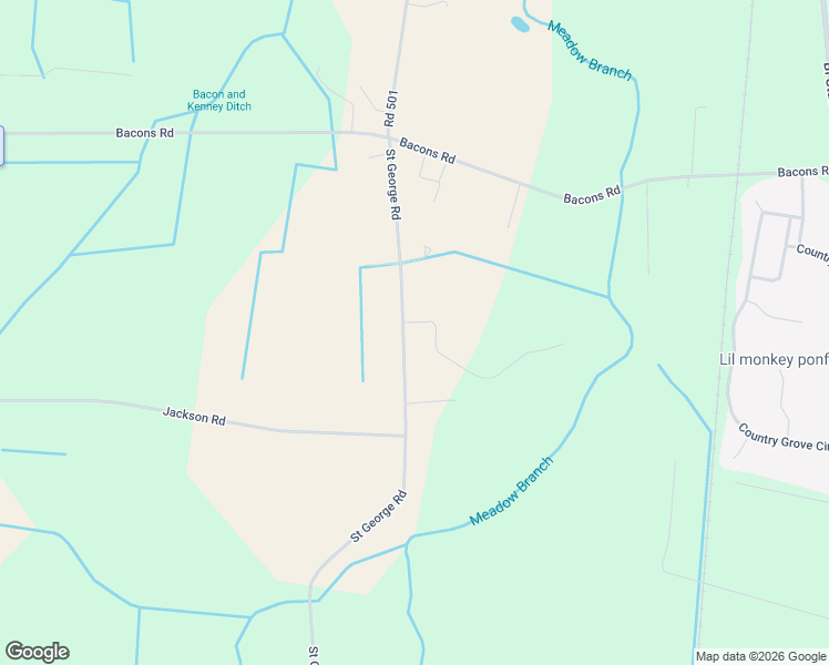 map of restaurants, bars, coffee shops, grocery stores, and more near 34721 Saint George Road in Delmar