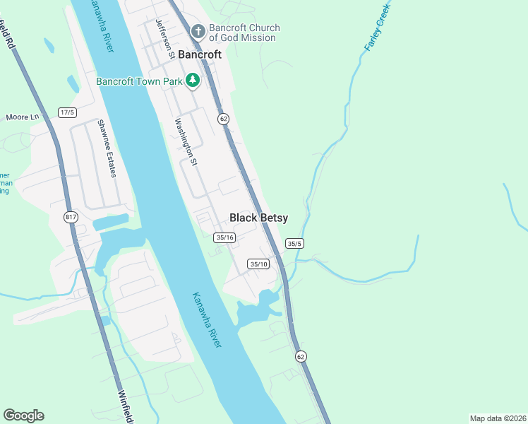 map of restaurants, bars, coffee shops, grocery stores, and more near 5300 Charleston Road in Poca