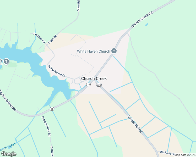 map of restaurants, bars, coffee shops, grocery stores, and more near 4679 Golden Hill Road in Church Creek