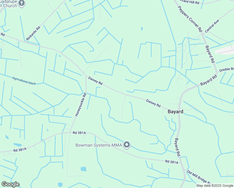 map of restaurants, bars, coffee shops, grocery stores, and more near 34632 Daisey Road in Frankford