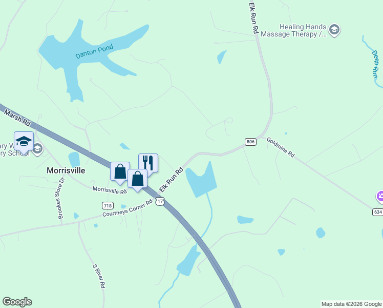 map of restaurants, bars, coffee shops, grocery stores, and more near 13328 Elk Run Road in Bealeton
