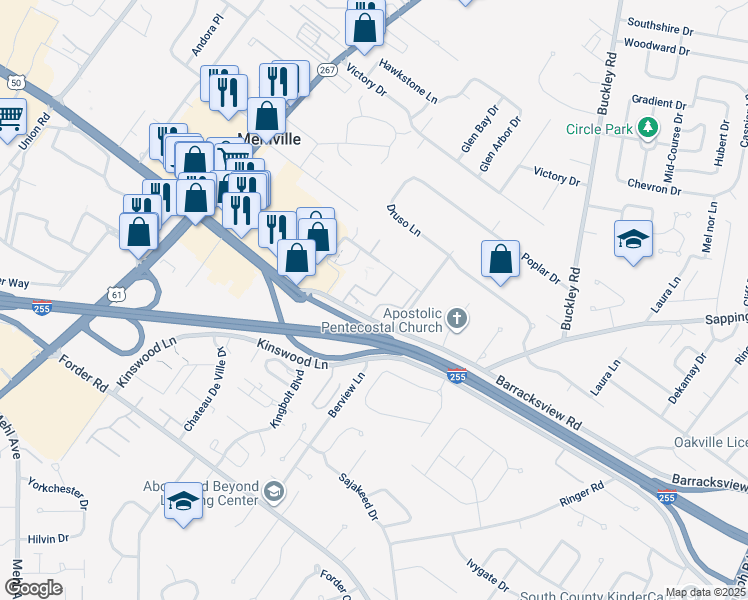 map of restaurants, bars, coffee shops, grocery stores, and more near 3920 Vuecrest Lane in St. Louis