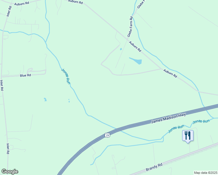 map of restaurants, bars, coffee shops, grocery stores, and more near 18010 Auburn Road in Brandy Station