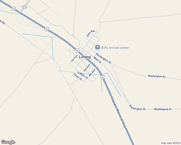 map of restaurants, bars, coffee shops, grocery stores, and more near 304 Milner Street in Luning
