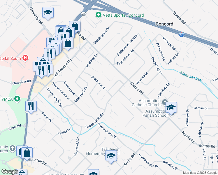 map of restaurants, bars, coffee shops, grocery stores, and more near 4771 Morestead Drive in St. Louis