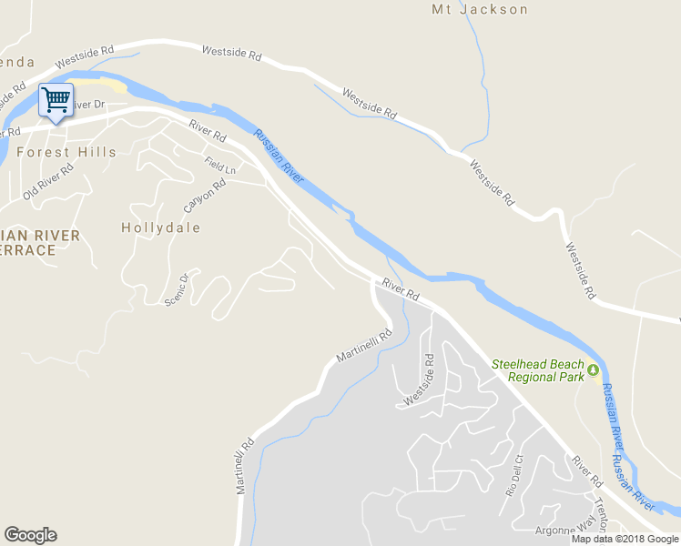 map of restaurants, bars, coffee shops, grocery stores, and more near 9771 River Road in Forestville