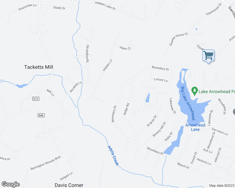map of restaurants, bars, coffee shops, grocery stores, and more near 57 Boundary Drive in Stafford