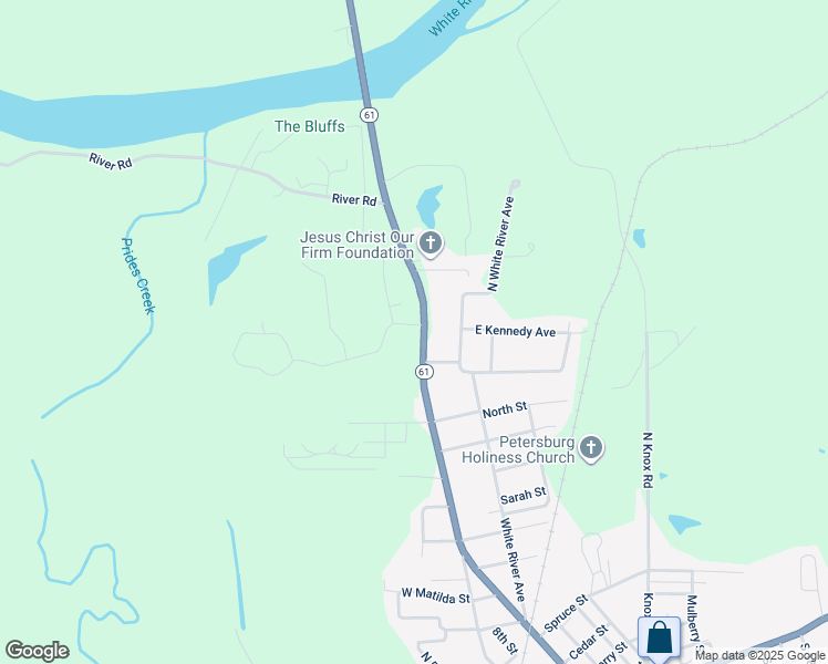 map of restaurants, bars, coffee shops, grocery stores, and more near 1224 North Vincennes Avenue in Petersburg