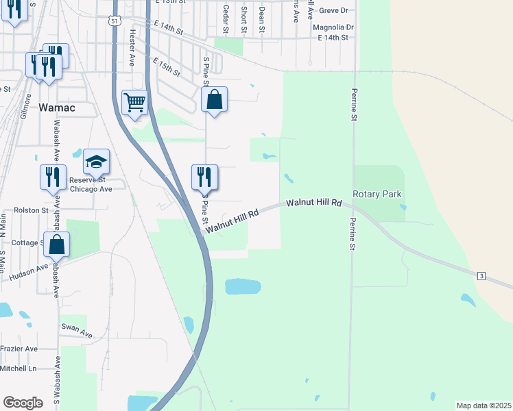 map of restaurants, bars, coffee shops, grocery stores, and more near 373 Walnut Hill Road in Centralia