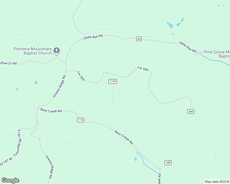 map of restaurants, bars, coffee shops, grocery stores, and more near 125 Township Road 1129 in Chesapeake
