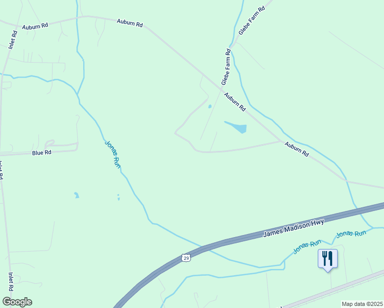 map of restaurants, bars, coffee shops, grocery stores, and more near 17736 Auburn Road in Brandy Station