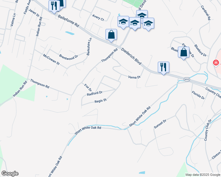 map of restaurants, bars, coffee shops, grocery stores, and more near 3000-3098 Cs-3036 in Russell