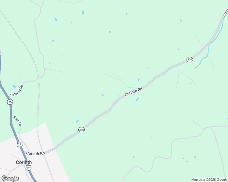 map of restaurants, bars, coffee shops, grocery stores, and more near 980 Corinth Road in Corinth