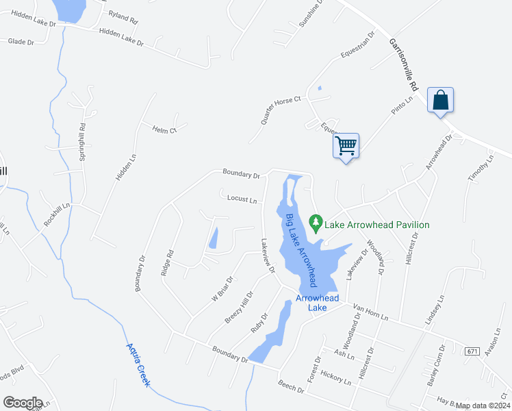 map of restaurants, bars, coffee shops, grocery stores, and more near 1085 Lakeview Drive in Stafford