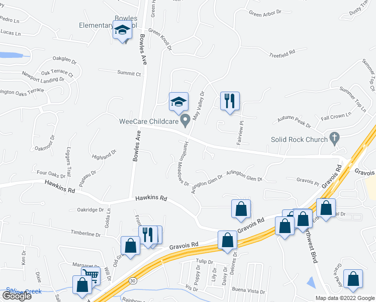 map of restaurants, bars, coffee shops, grocery stores, and more near 463 Hamilton Meadows Drive in Fenton