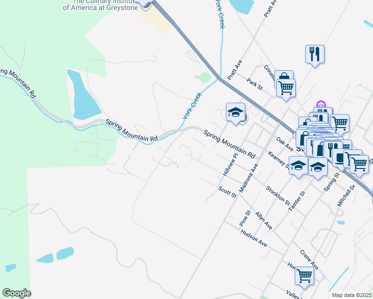 map of restaurants, bars, coffee shops, grocery stores, and more near 1919 Vineyard Avenue in St. Helena