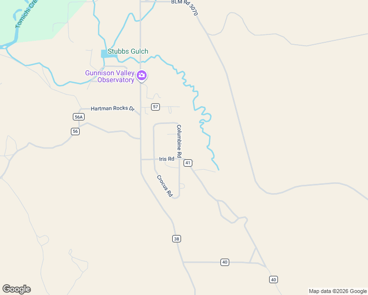 map of restaurants, bars, coffee shops, grocery stores, and more near 387 Columbine Road in Gunnison