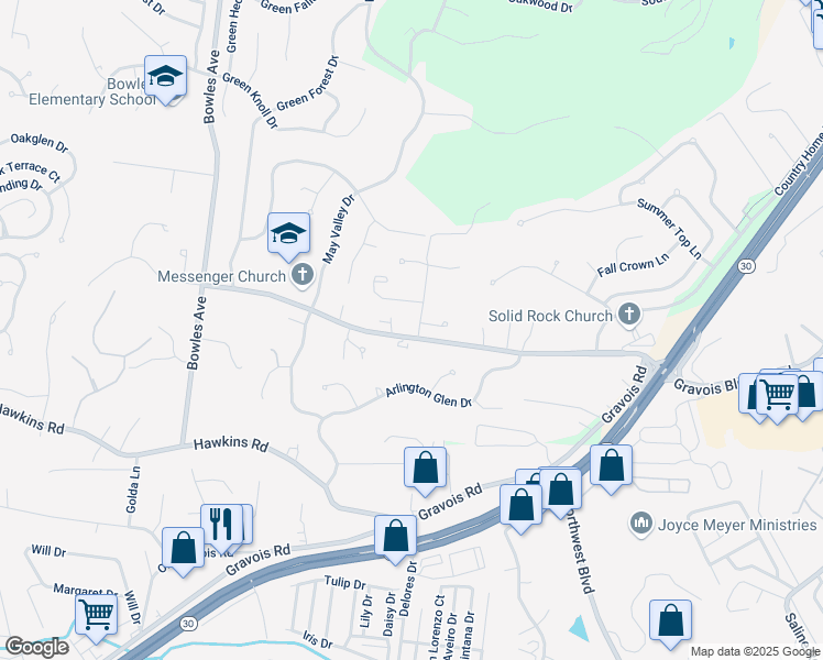 map of restaurants, bars, coffee shops, grocery stores, and more near 1 Fairview Place in Fenton