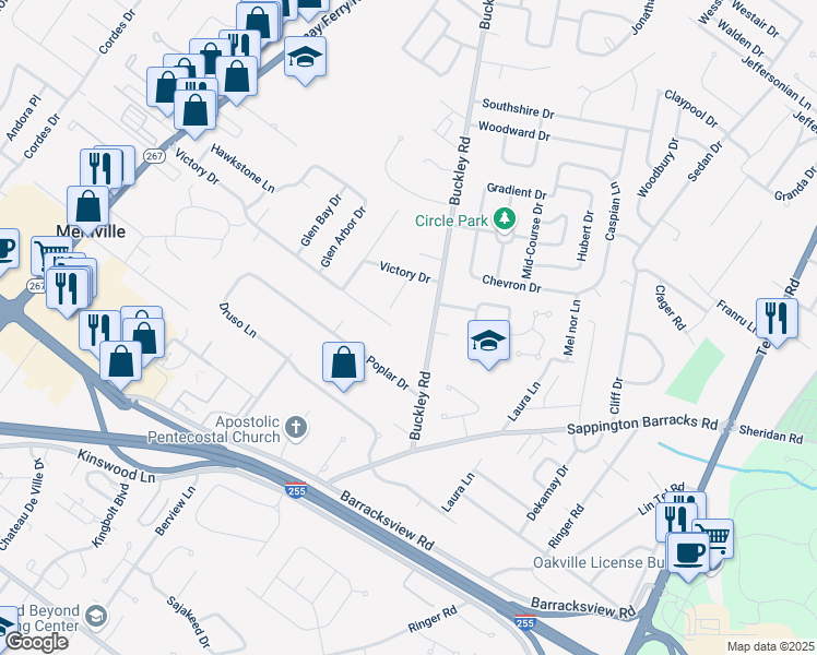map of restaurants, bars, coffee shops, grocery stores, and more near 626 Buckley Road in St. Louis