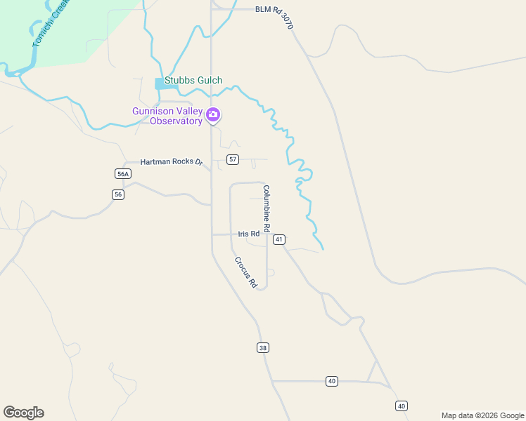 map of restaurants, bars, coffee shops, grocery stores, and more near 387 Columbine Road in Gunnison