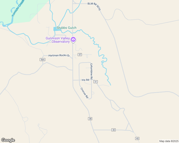 map of restaurants, bars, coffee shops, grocery stores, and more near 18 Columbine Road in Gunnison