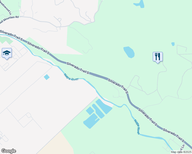map of restaurants, bars, coffee shops, grocery stores, and more near 1001 Silverado Trail South in St. Helena