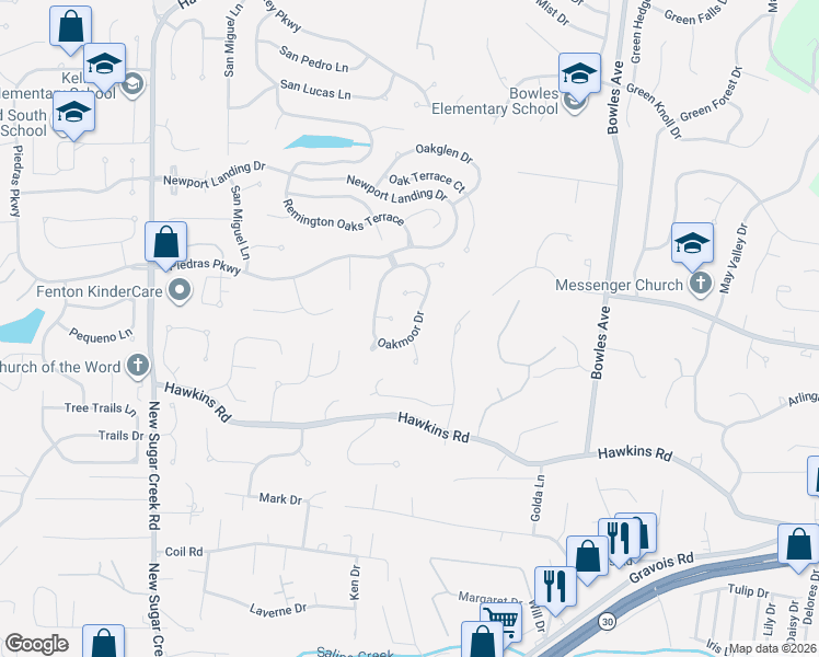 map of restaurants, bars, coffee shops, grocery stores, and more near 879 Oakmoor Drive in Fenton