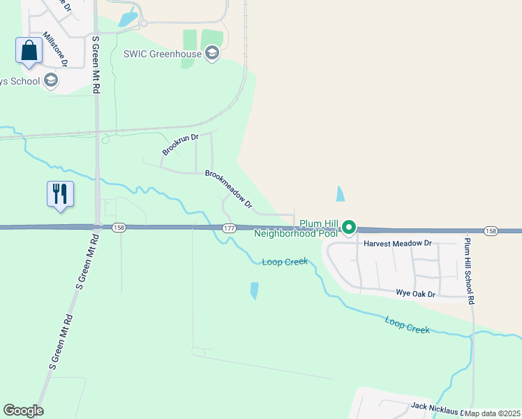 map of restaurants, bars, coffee shops, grocery stores, and more near 2826 Brookmeadow Drive in Belleville