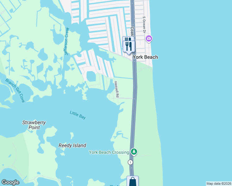 map of restaurants, bars, coffee shops, grocery stores, and more near 35211 Hassell Avenue in Bethany Beach