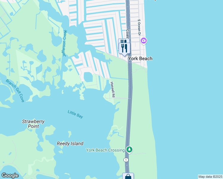 map of restaurants, bars, coffee shops, grocery stores, and more near 35211 Hassell Avenue in Bethany Beach