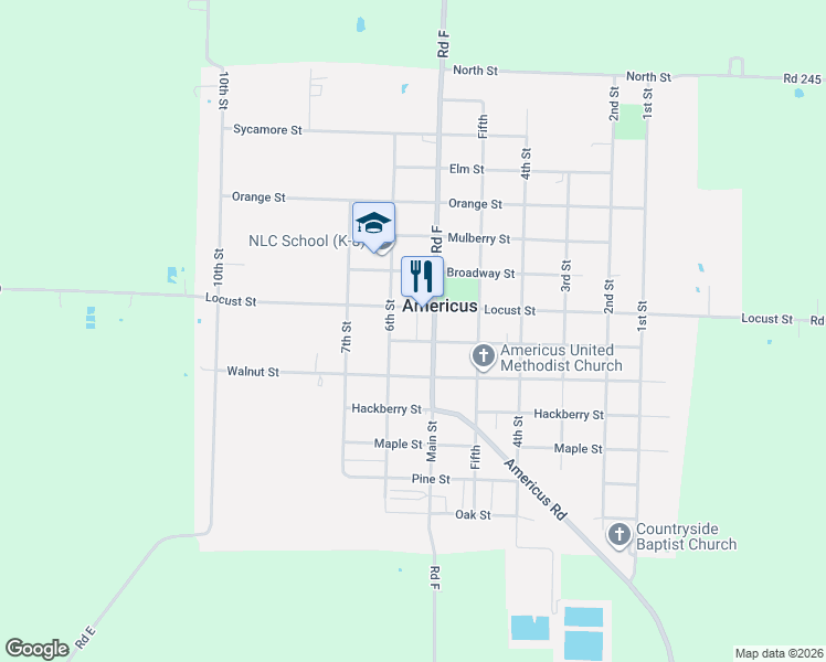 map of restaurants, bars, coffee shops, grocery stores, and more near in Americus