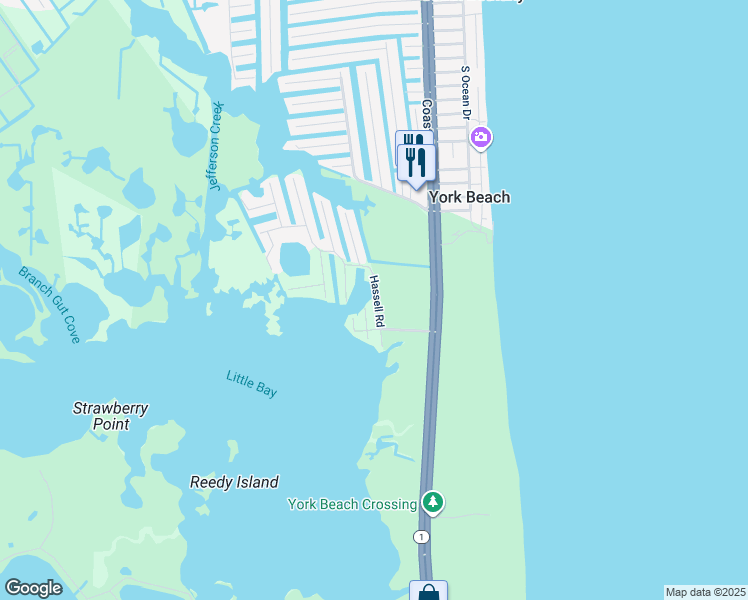 map of restaurants, bars, coffee shops, grocery stores, and more near 35211 Hassell Avenue in Bethany Beach