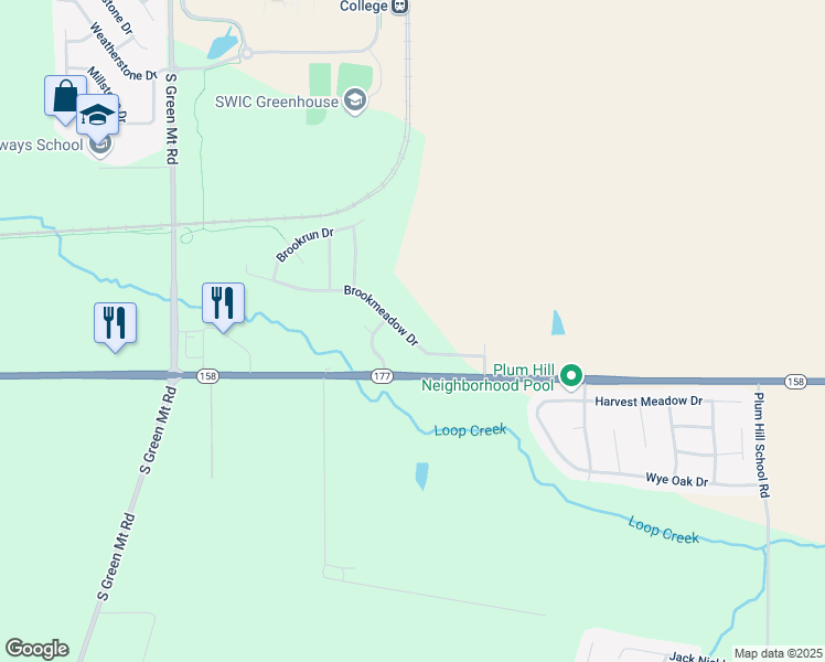 map of restaurants, bars, coffee shops, grocery stores, and more near 2826 Brookmeadow Drive in Belleville