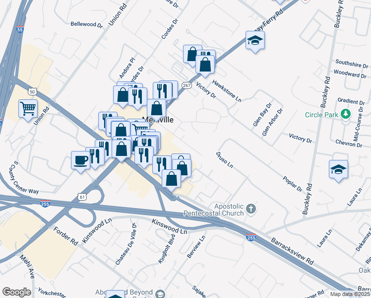 map of restaurants, bars, coffee shops, grocery stores, and more near 3460 Evergreen Lane in St. Louis