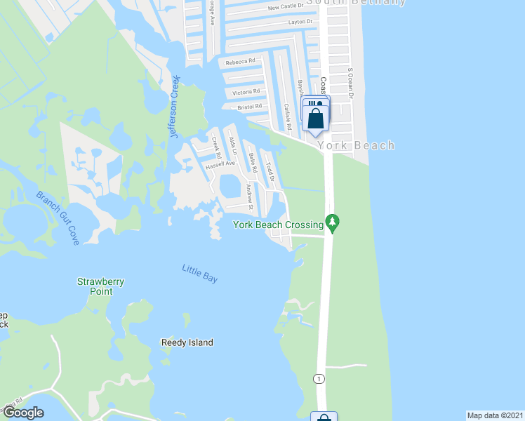 map of restaurants, bars, coffee shops, grocery stores, and more near 35056 Loretta Street in Bethany Beach