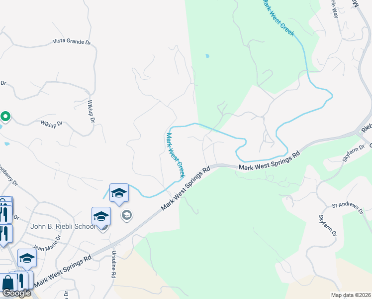 map of restaurants, bars, coffee shops, grocery stores, and more near 725 Quietwater Road in Santa Rosa