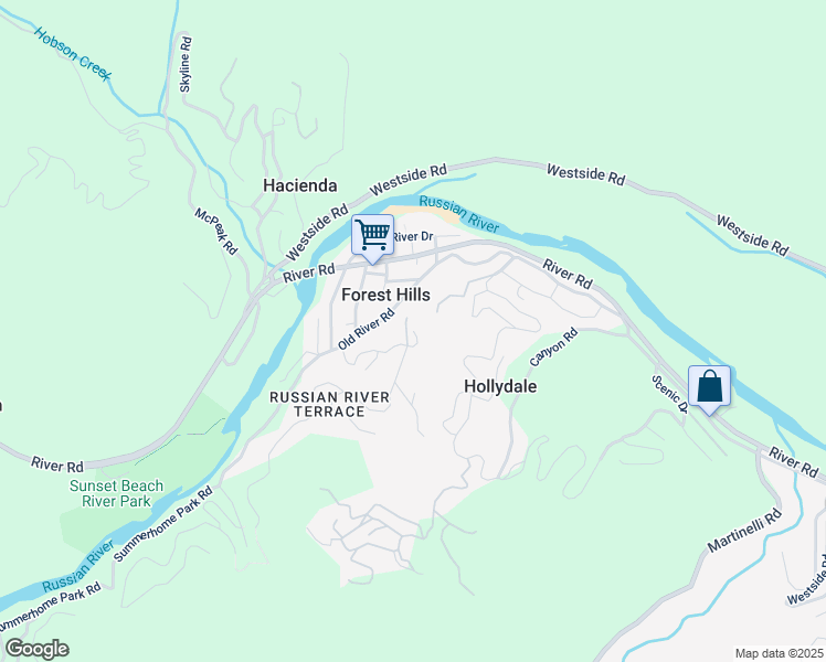 map of restaurants, bars, coffee shops, grocery stores, and more near 10891 Terrace Drive in Forestville