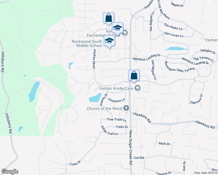 map of restaurants, bars, coffee shops, grocery stores, and more near 1494 Premio Drive in Fenton