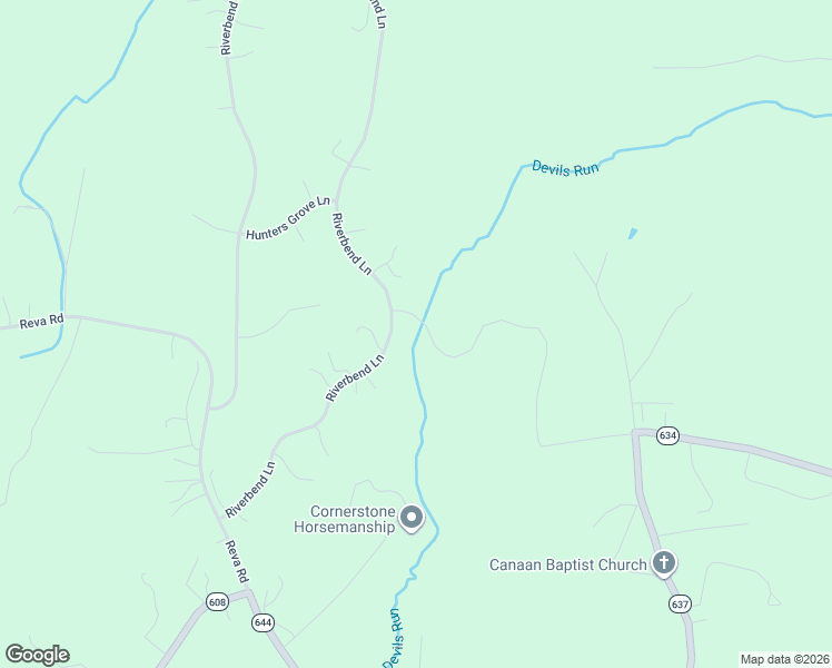 map of restaurants, bars, coffee shops, grocery stores, and more near 6215 Riverbend Lane in Reva