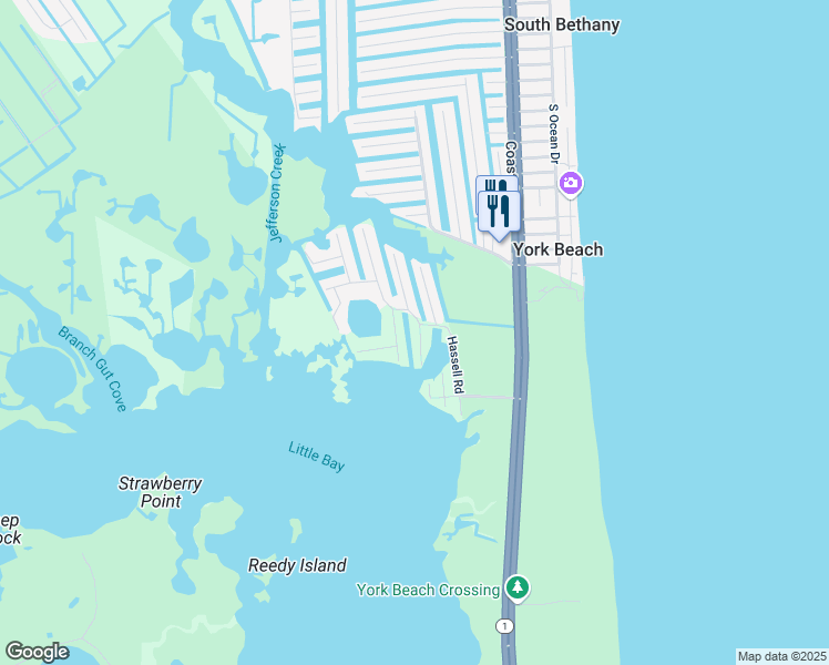 map of restaurants, bars, coffee shops, grocery stores, and more near 35056 Loretta Street in Bethany Beach