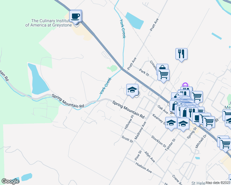 map of restaurants, bars, coffee shops, grocery stores, and more near 1860 Quail Court in Saint Helena