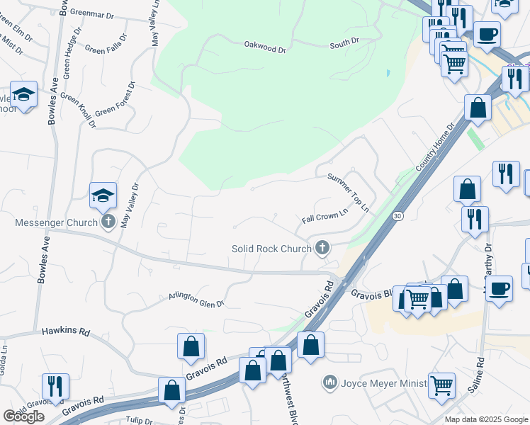 map of restaurants, bars, coffee shops, grocery stores, and more near 472 Summer Top Lane in Fenton