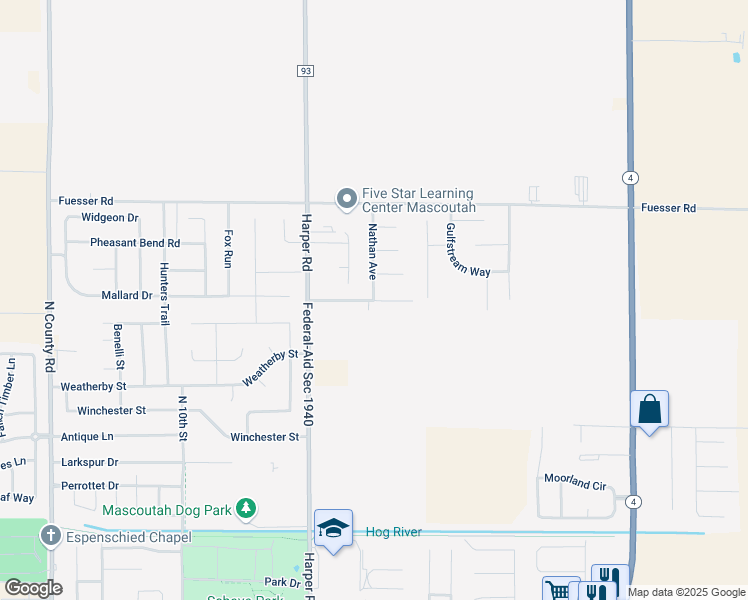 map of restaurants, bars, coffee shops, grocery stores, and more near 1870 Nathan Avenue in Mascoutah