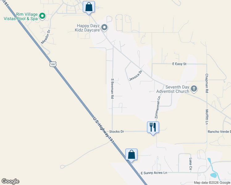 map of restaurants, bars, coffee shops, grocery stores, and more near 4239 Beeman Road in Moab