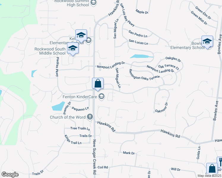 map of restaurants, bars, coffee shops, grocery stores, and more near 1166 Piedras Parkway in Fenton